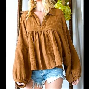 Ces Femme Gauze Babydoll Top